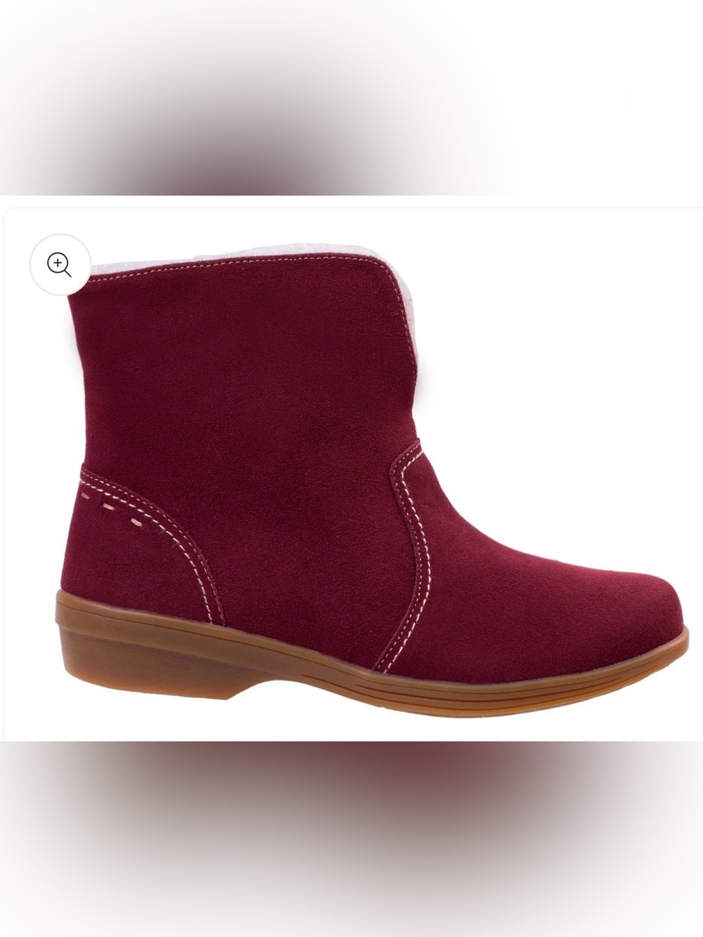 Spenco Sun Valley Boot in Burgundy Suede, NWT Size 8